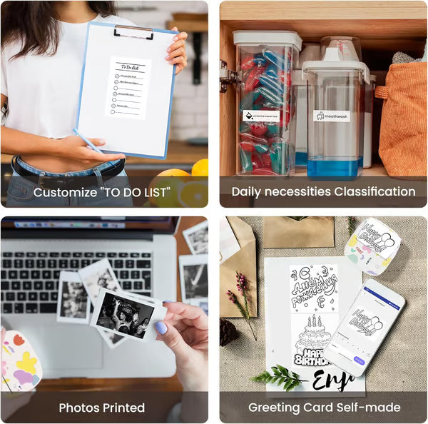 XenGro Mini Portable Sticker Printer – Inkless, Bluetooth, 3 Rolls Paper – Perfect Gift for Kids
