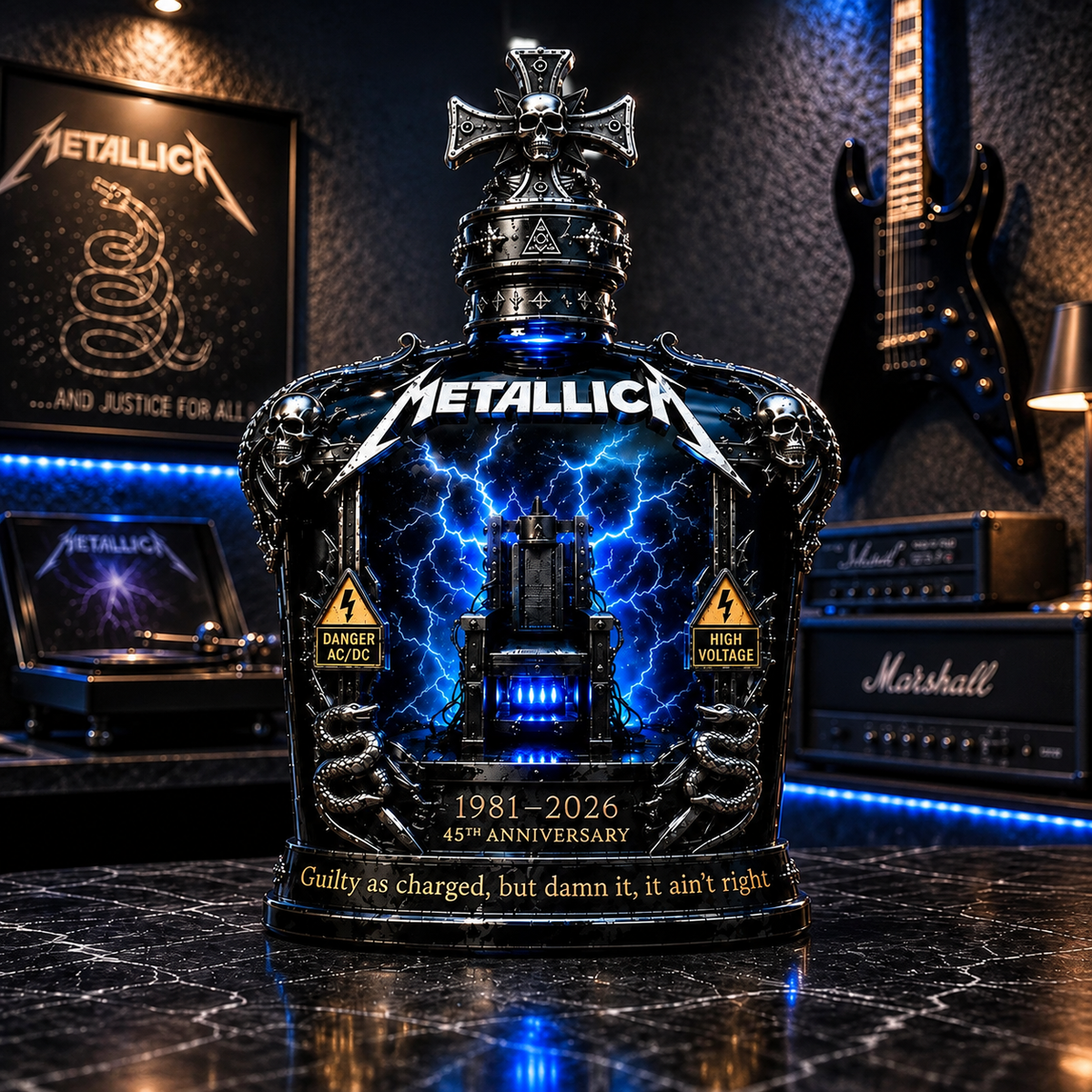 Metallica 45th Anniversary 1981–2026 Whiskey Bottle
