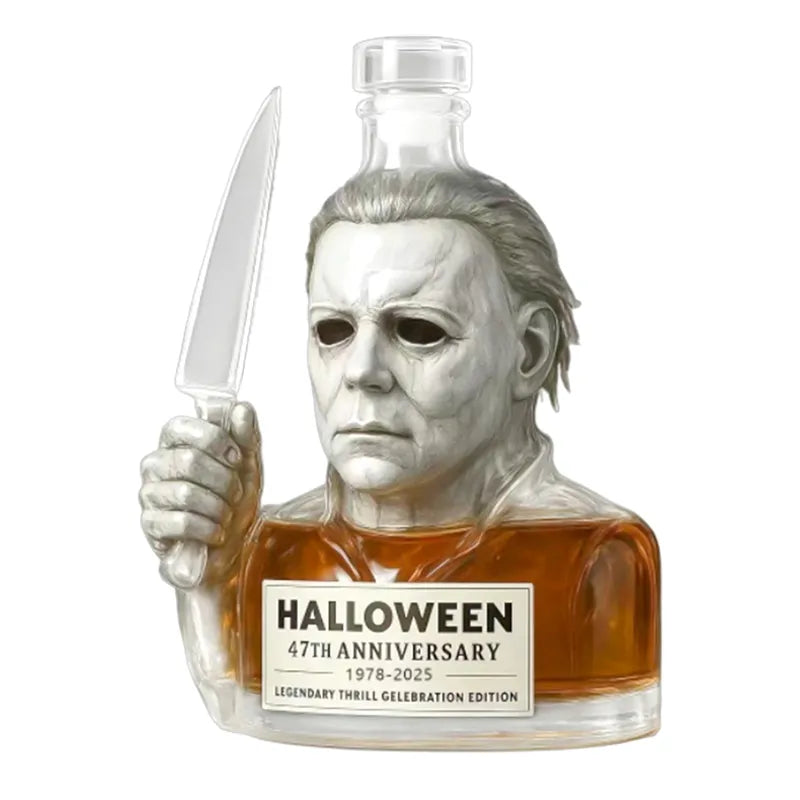 Halloween Michael Myers 47th Anniversary Casual Whiskey Lead-Free Glass Bottle