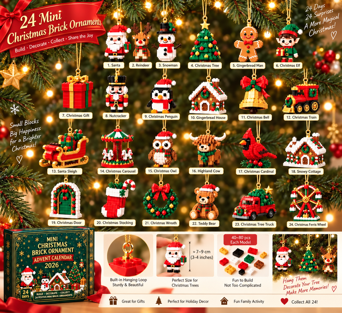 Christmas Brick Ornament Advent Calendar