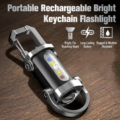 Portable Rechargeable Bright Keychain Flashlight