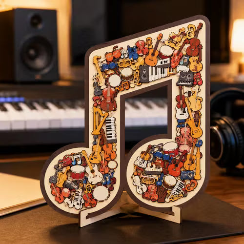 Musical Note Instrument Jigsaw Puzzle Ornament