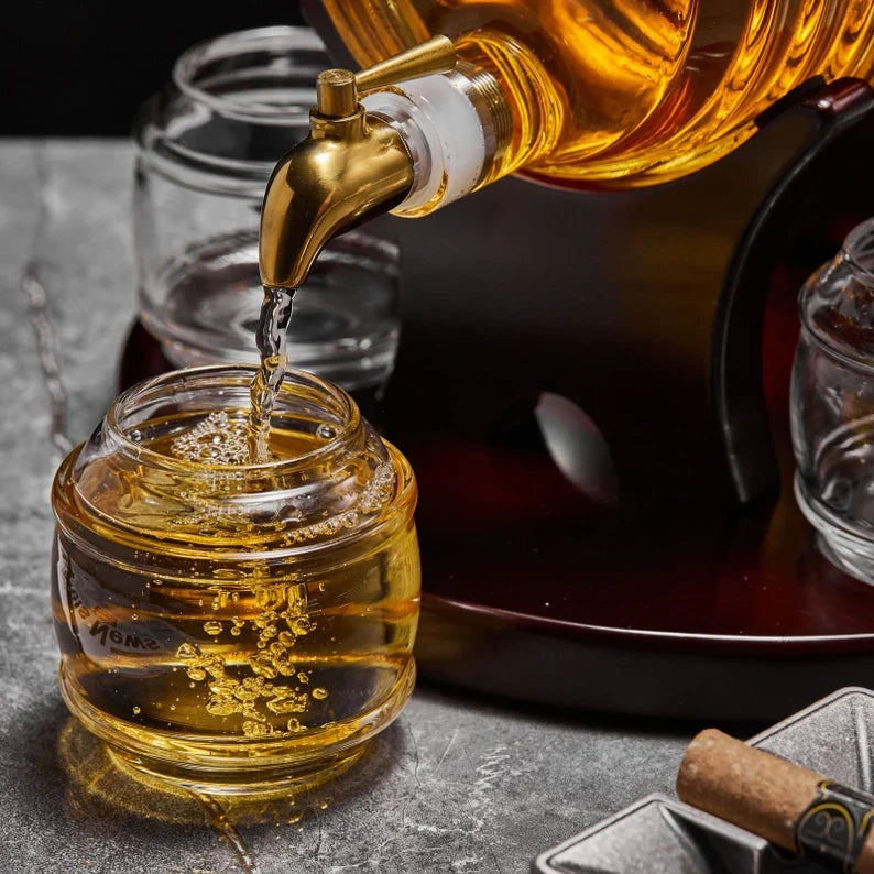 Whiskey Barrel Decanter Set