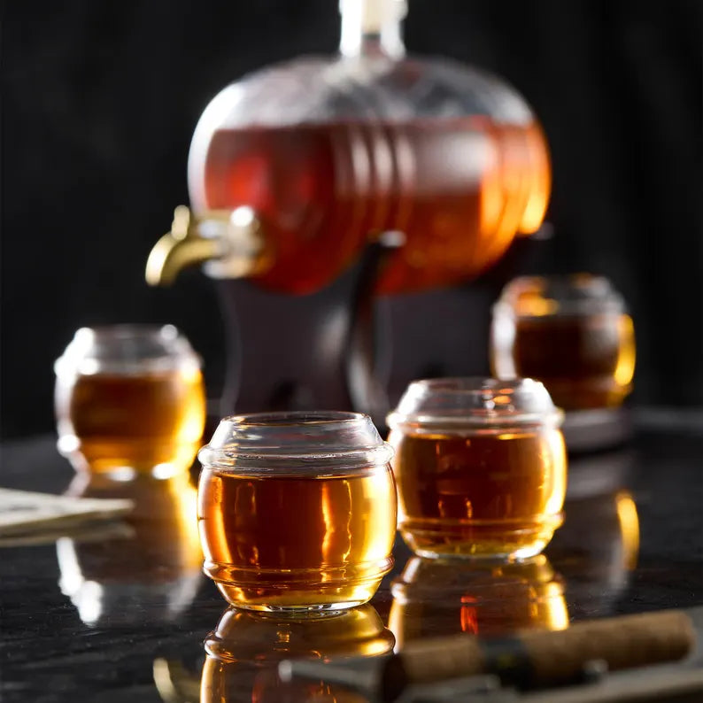 Whiskey Barrel Decanter Set