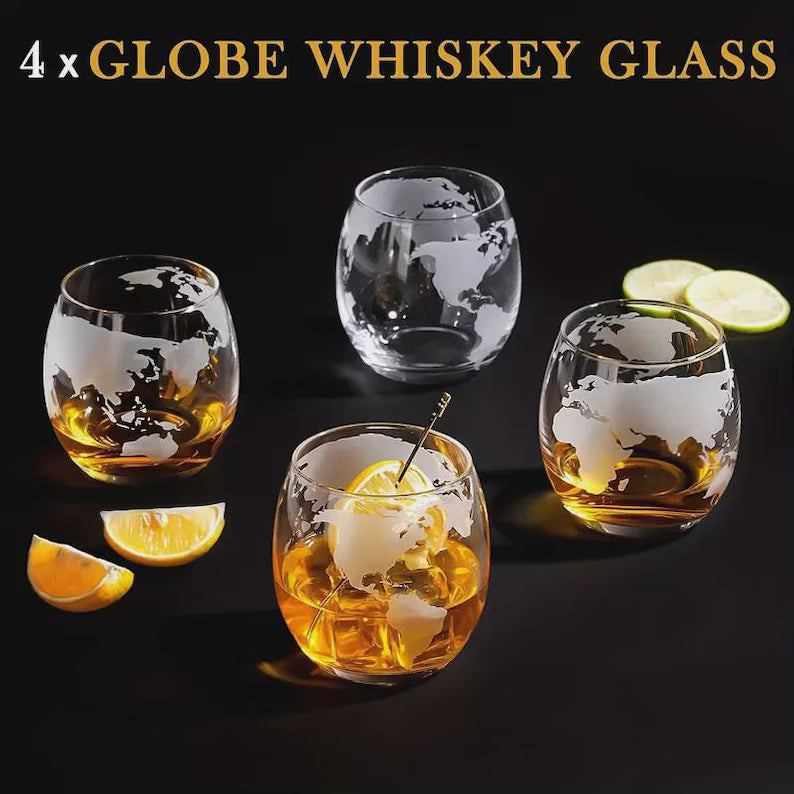 Sailboat Whiskey Decanter Set with Globe Glasses