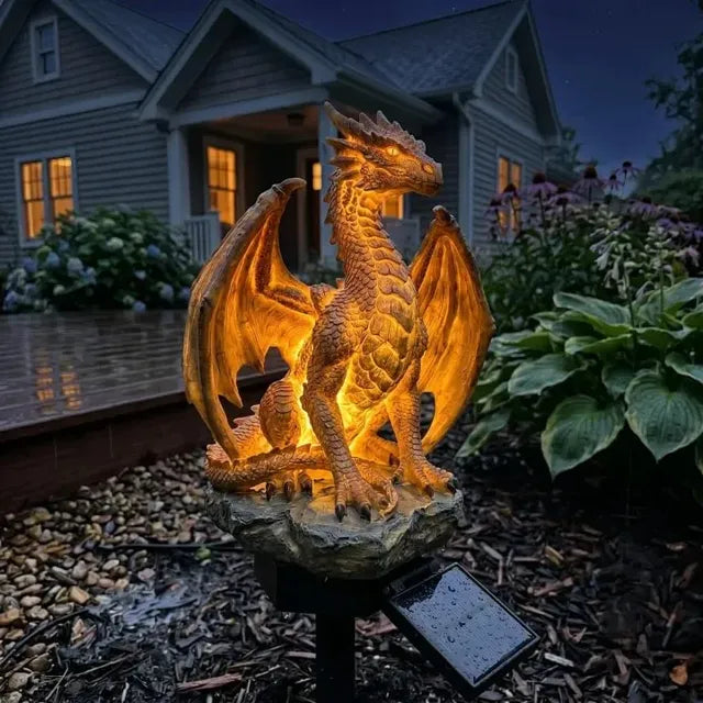 Solar Dragon Garden Statue Light