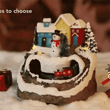 Christmas Igloo Electric Light Train Music Box Christmas Decorations